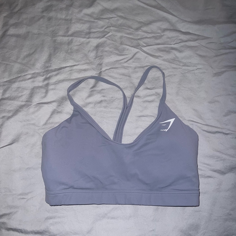 Gymshark v neck sports bra in light purple size small